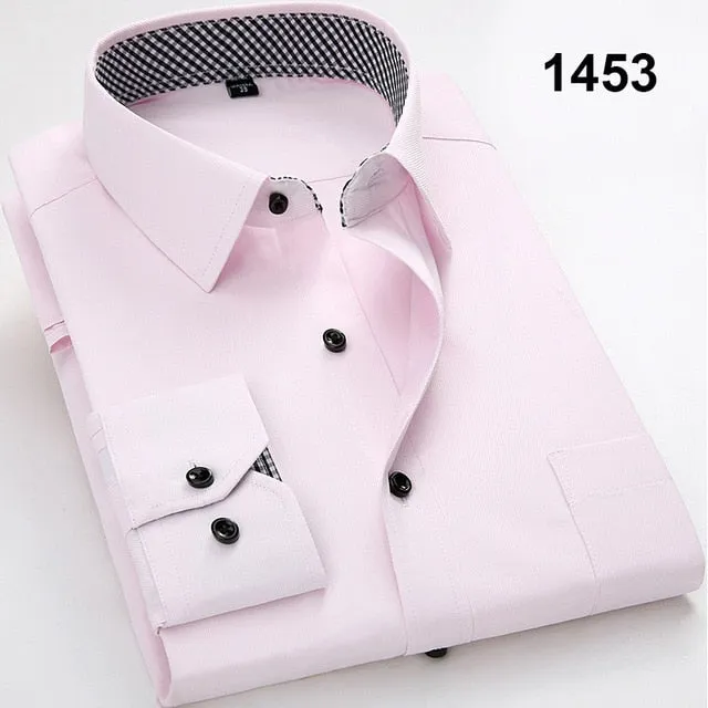 High Quality Men Shirt 2020 Spring Long Sleeve Dress Formal Business Work Shirt Men Twill Shirts Slim Fit Man White Shirts DS378