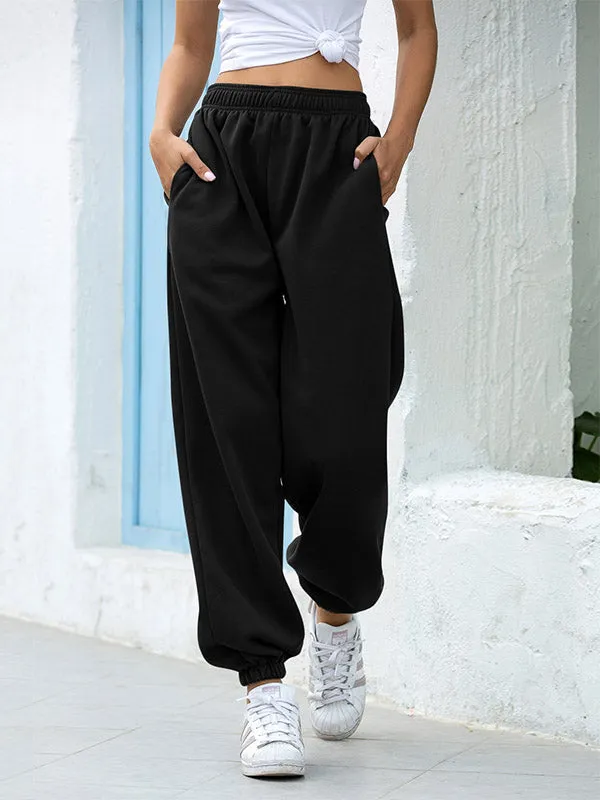 High Rise Cotton Loose Jogger Sweatpants