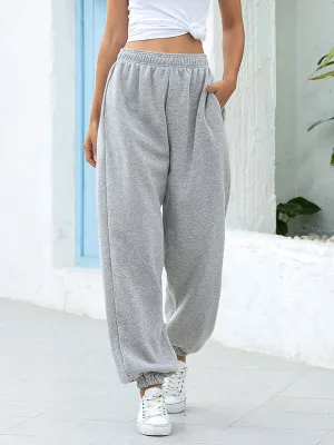 High Rise Cotton Loose Jogger Sweatpants