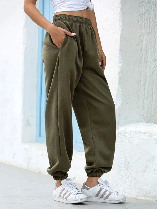 High Rise Cotton Loose Jogger Sweatpants