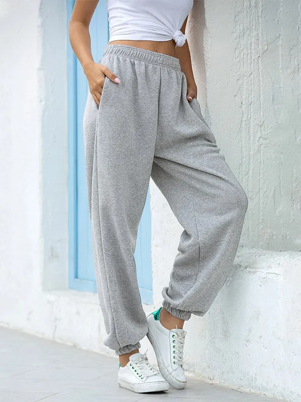 High Rise Cotton Loose Jogger Sweatpants