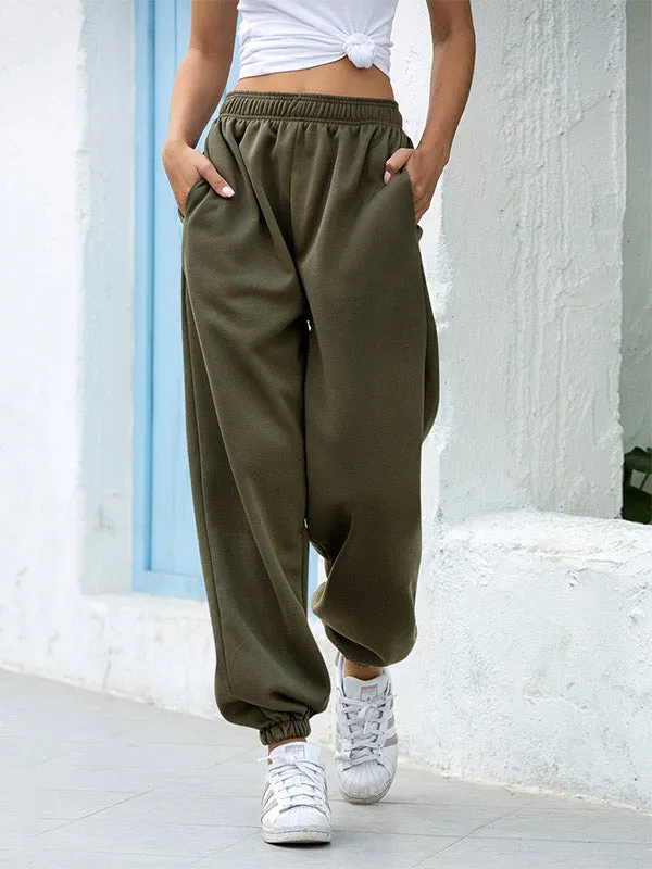 High Rise Cotton Loose Jogger Sweatpants