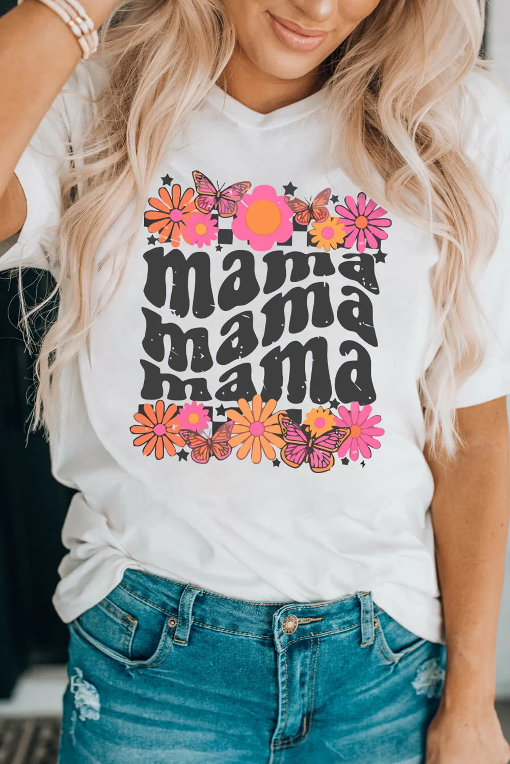HONEY Bunny Graphic Cuffed Sleeves T-shirt