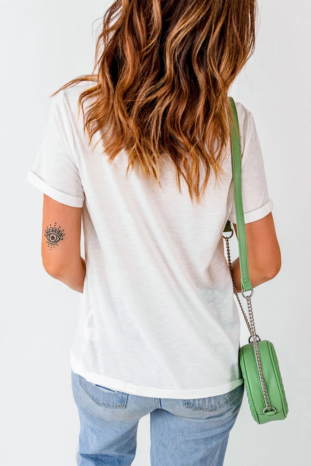 HONEY Bunny Graphic Cuffed Sleeves T-shirt