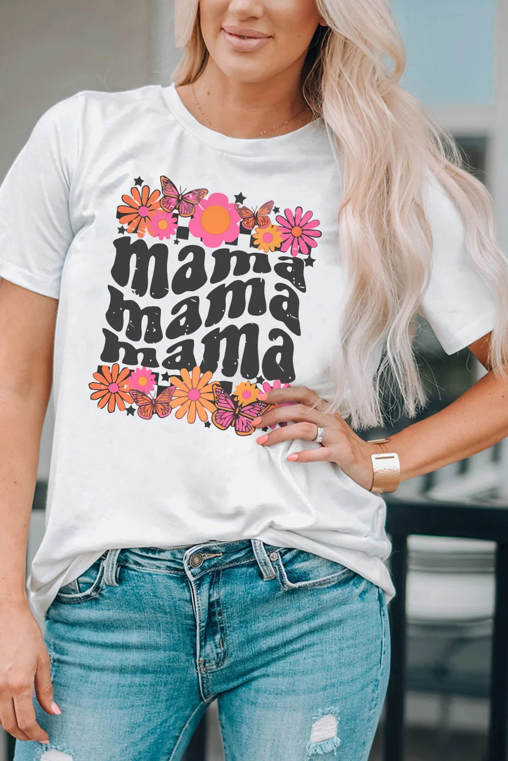 HONEY Bunny Graphic Cuffed Sleeves T-shirt
