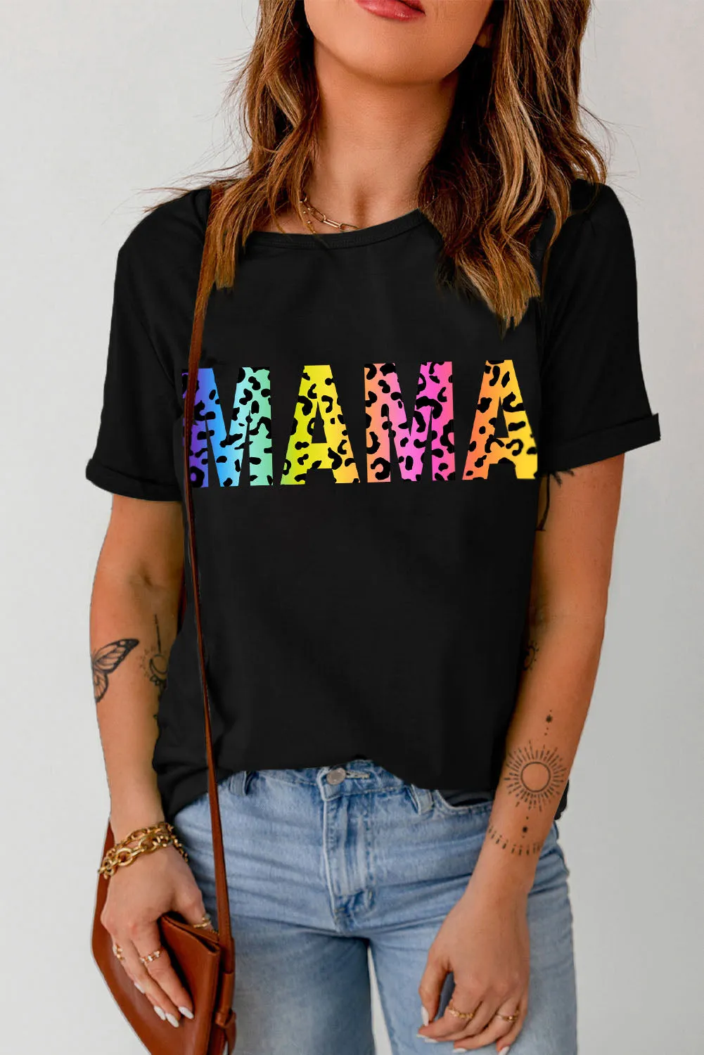 HONEY Bunny Graphic Cuffed Sleeves T-shirt