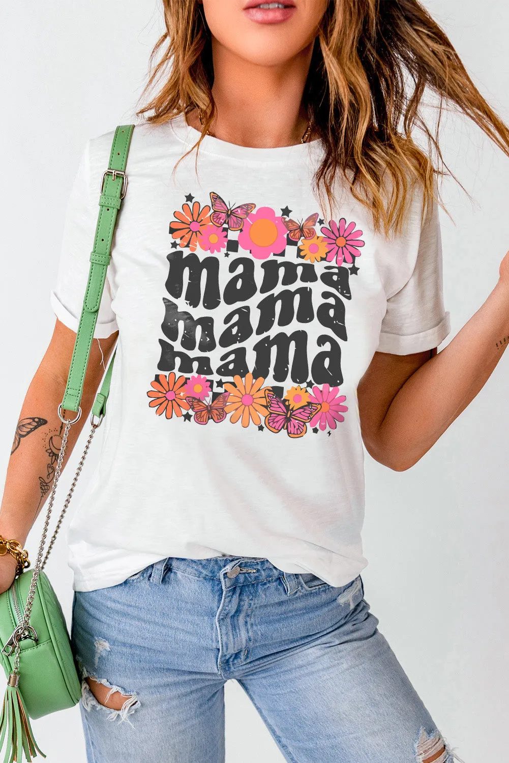 HONEY Bunny Graphic Cuffed Sleeves T-shirt