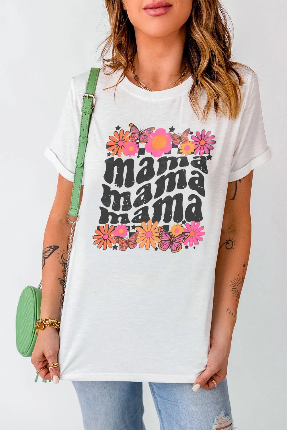 HONEY Bunny Graphic Cuffed Sleeves T-shirt