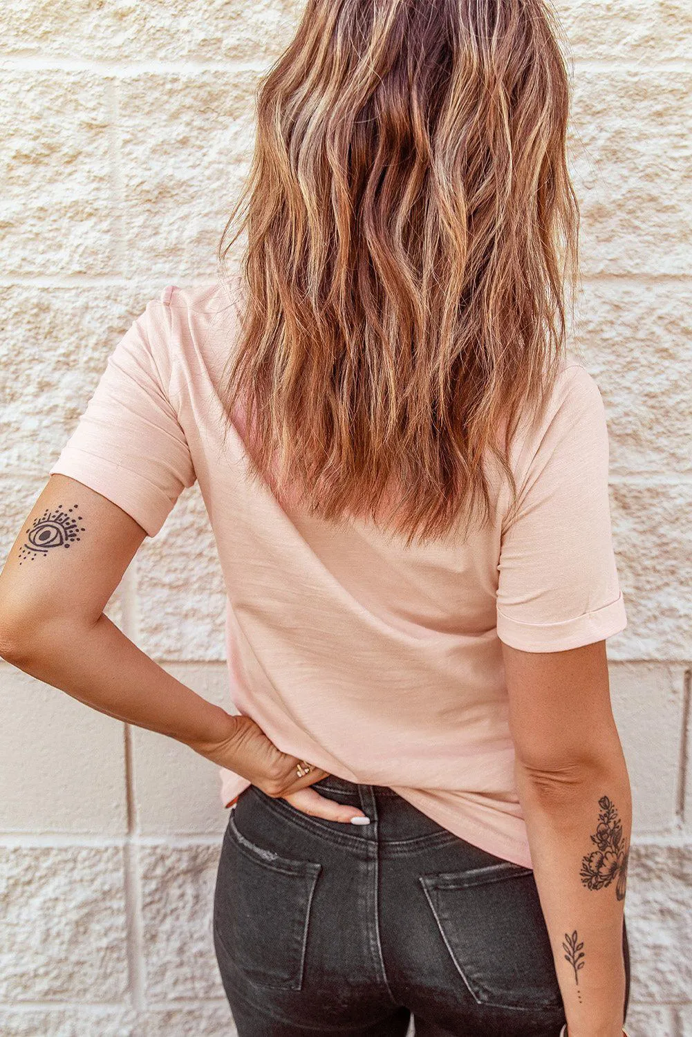 HONEY Bunny Graphic Cuffed Sleeves T-shirt