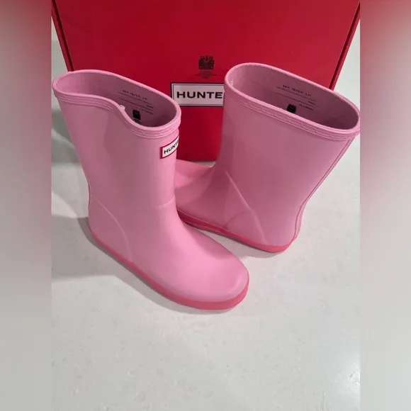 Hunter Kids First Classic Rain Boots Blush Pink Shiver Little Kids 10 New