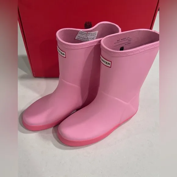 Hunter Kids First Classic Rain Boots Blush Pink Shiver Little Kids 10 New