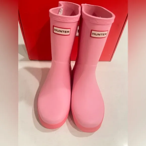 Hunter Kids First Classic Rain Boots Blush Pink Shiver Little Kids 10 New