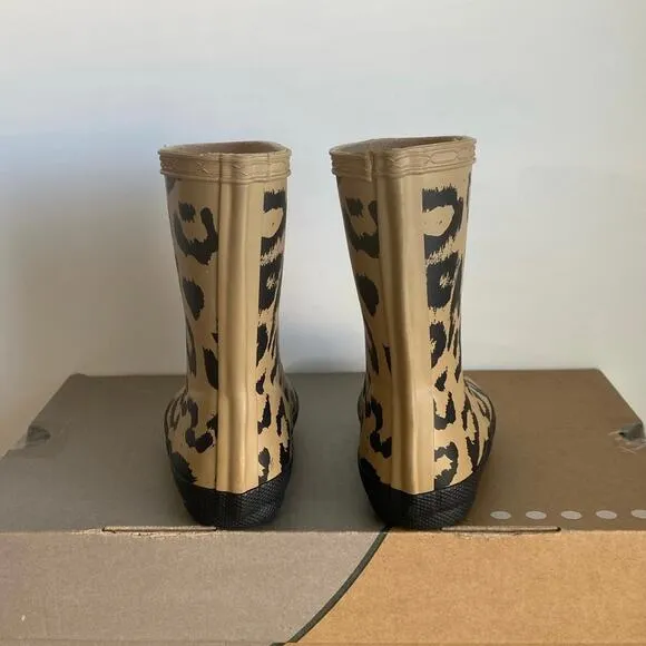 Hunter Kids Leopard Rain Boots -  SZ 7 Boy / 8 Girl