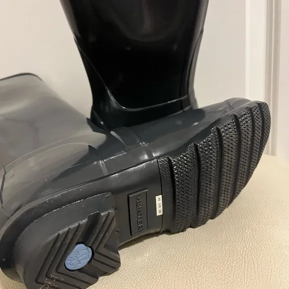 HUNTER Original Tall Black Gloss Buckle Strap Rain Boots Big Girls Size 5