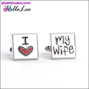 I Love My Wife Design Tie Clips & Cufflinks for Men