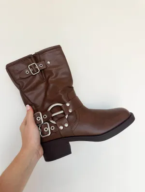 Ivanka Harness Boots- Brown