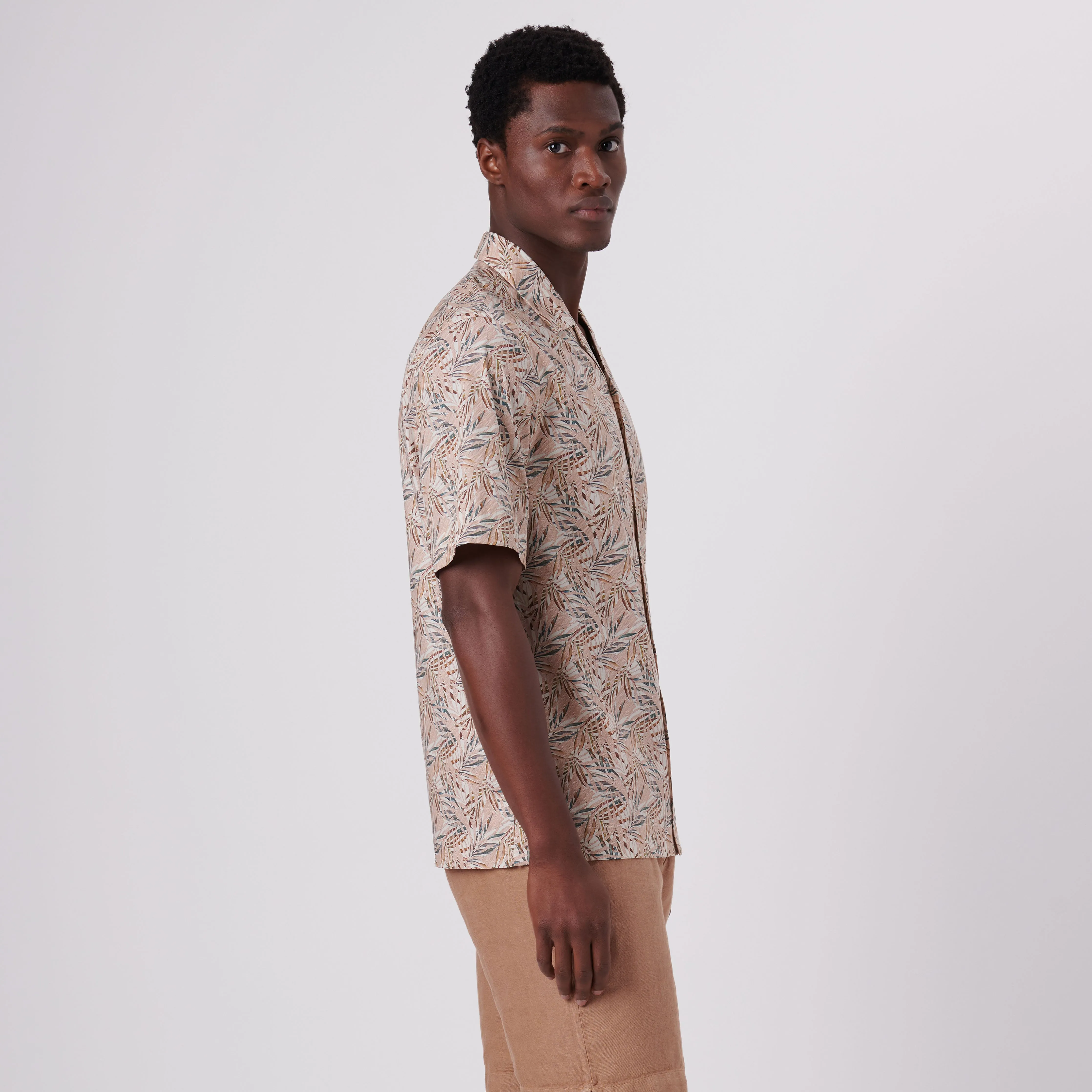 Jackson Leaf Print Short Sleeve Shirt