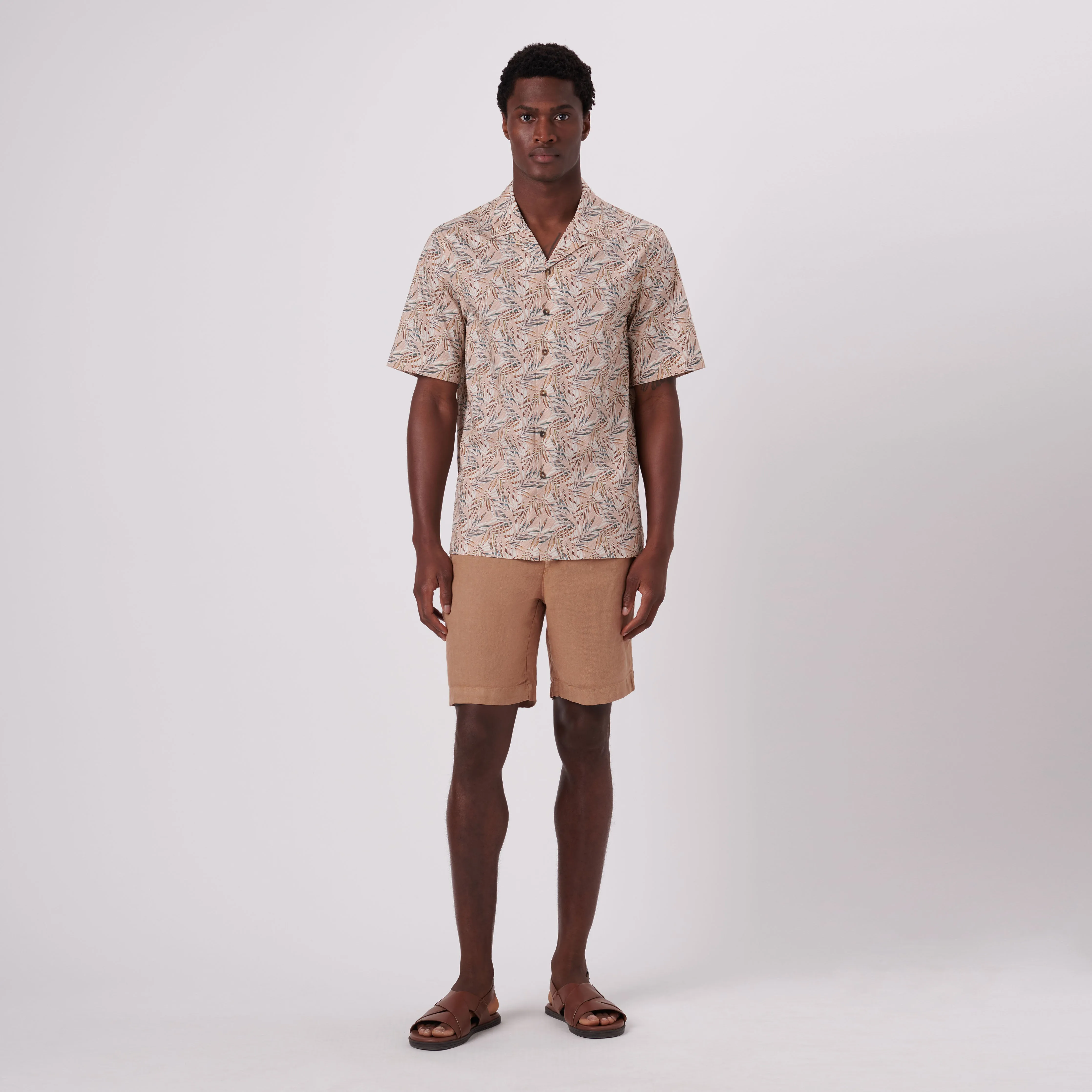 Jackson Leaf Print Short Sleeve Shirt
