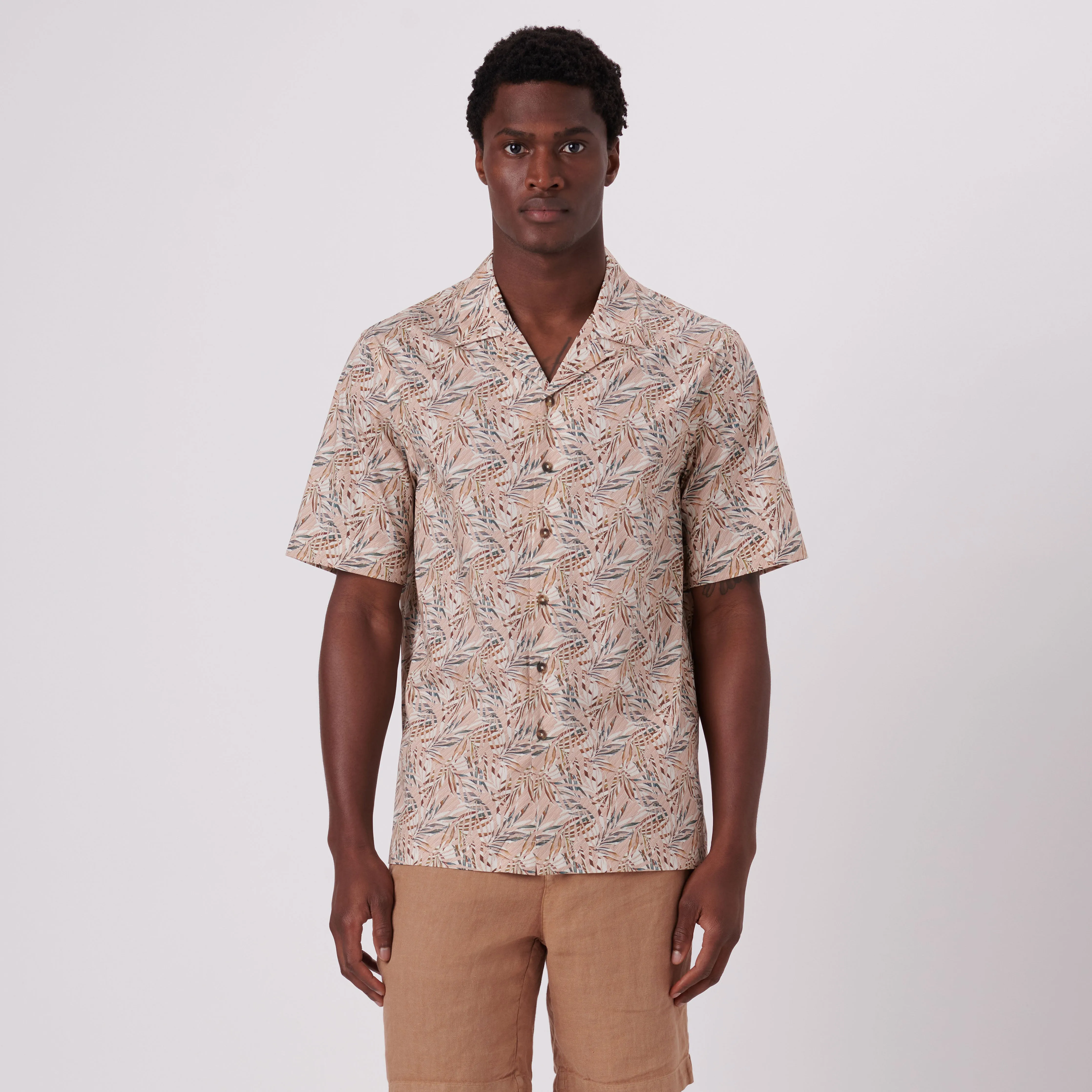 Jackson Leaf Print Short Sleeve Shirt