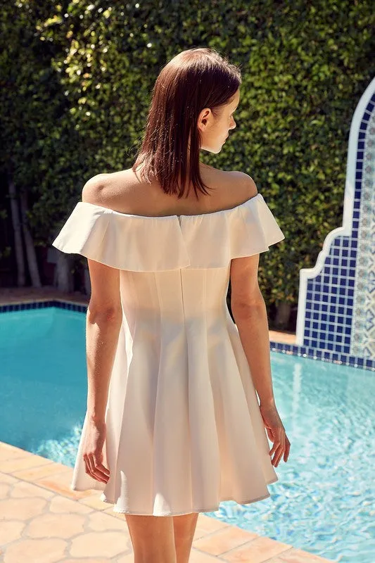 JAYLEEN OFF THE SHOULDER SKATER MINI DRESS