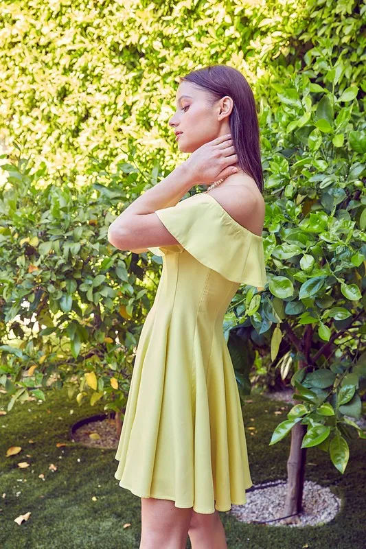 JAYLEEN OFF THE SHOULDER SKATER MINI DRESS