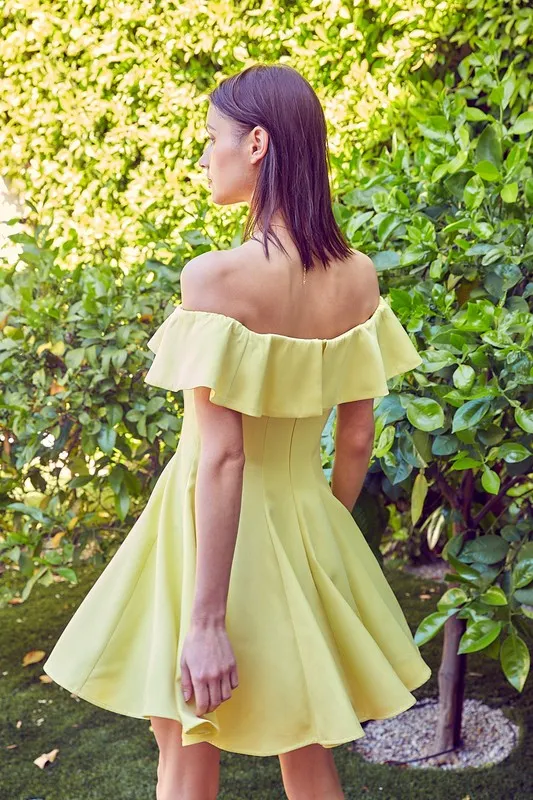 JAYLEEN OFF THE SHOULDER SKATER MINI DRESS