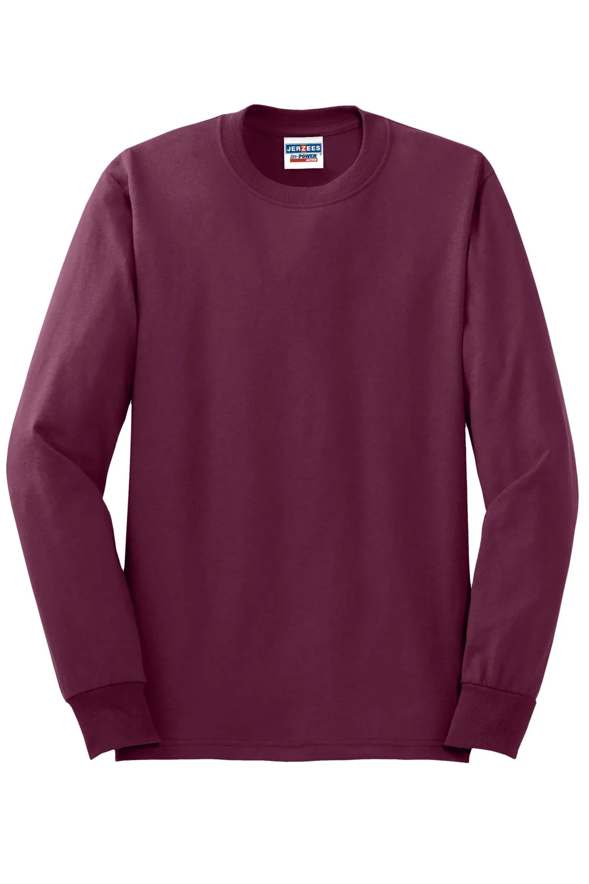 Jerzees Dri-Power 50/50 Cotton/Poly Long Sleeve T-Shirt.  29LS Maroon