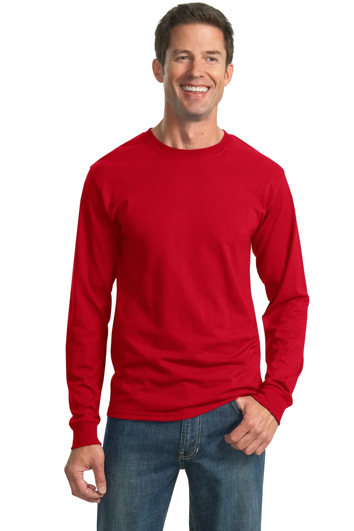 Jerzees Dri-Power 50/50 Cotton/Poly Long Sleeve T-Shirt.  29LS True Red