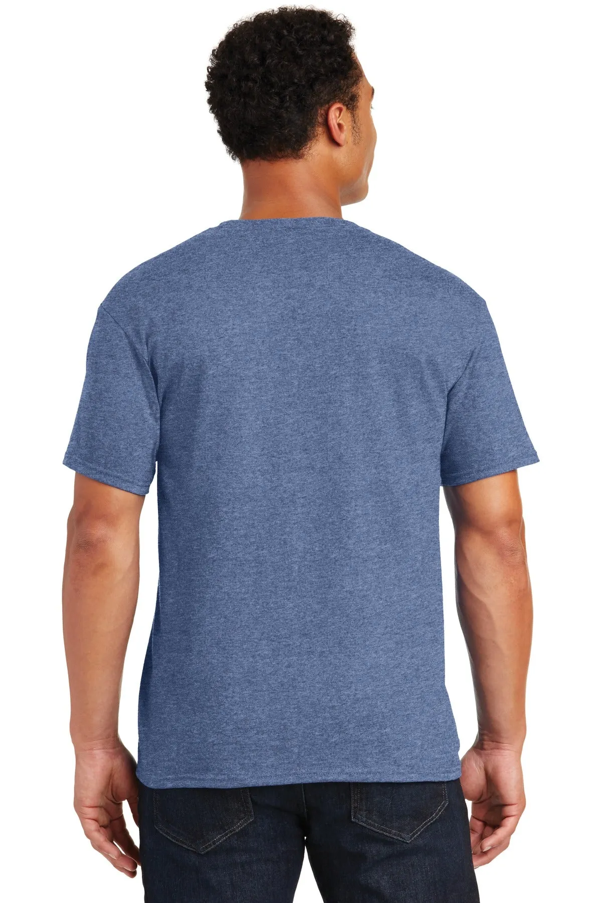 Jerzees  Dri-Power 50/50 Cotton/Poly T-Shirt.  29M Vintage Heather Blue