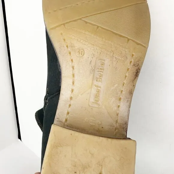 Josef Seibel Women's Black Leather Ankle Boots Size 40