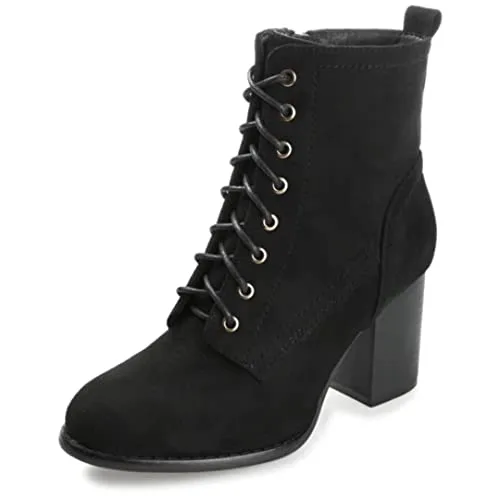 Journee Collection Women's Baylor Combat Boot, Black, 6.5