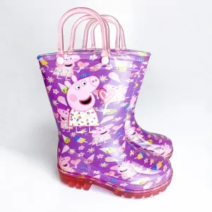Kids Shoes Peppa Pig Toddler Girls Light-up Rain Boots