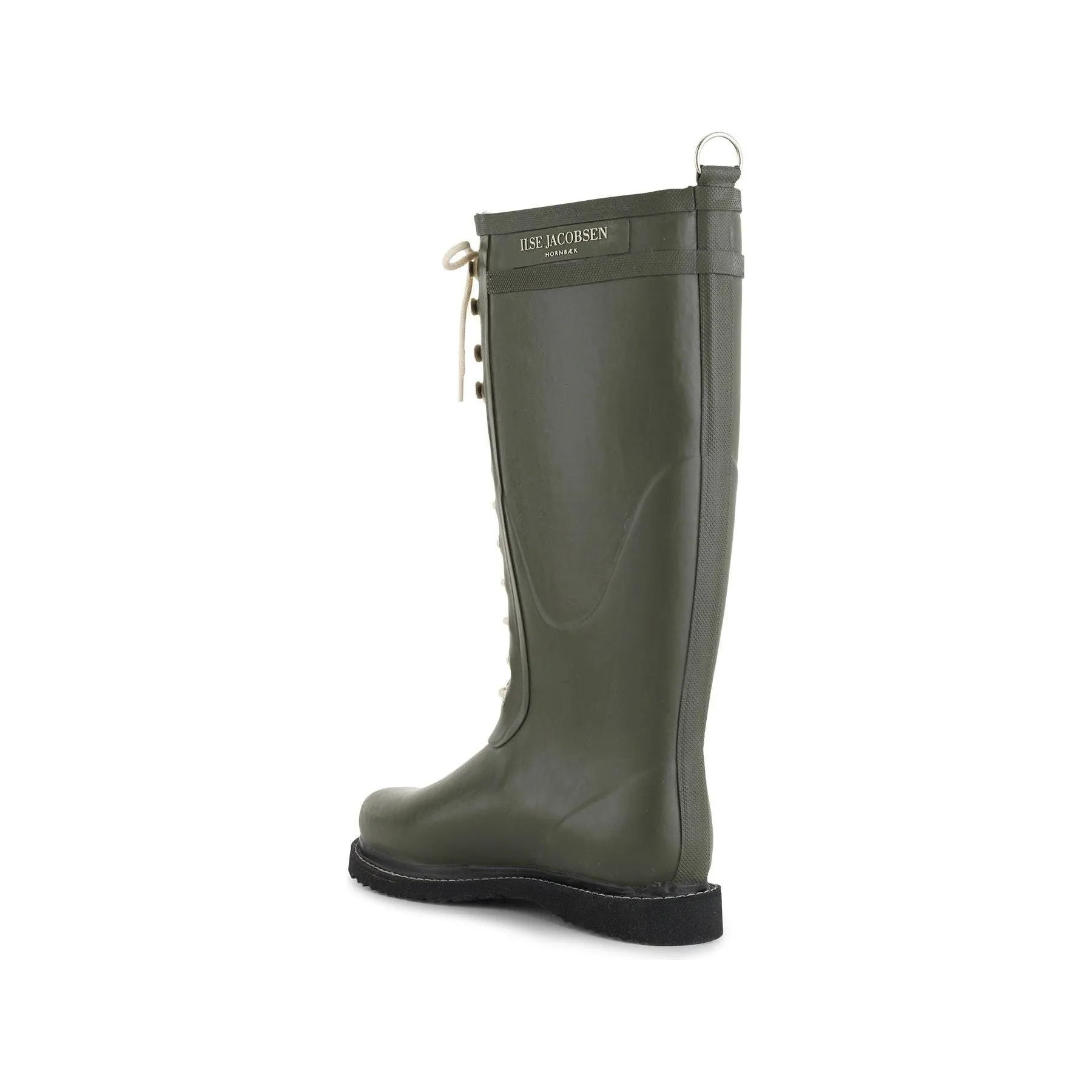 Knee High Rubber Boot w/ Laces, Army Green