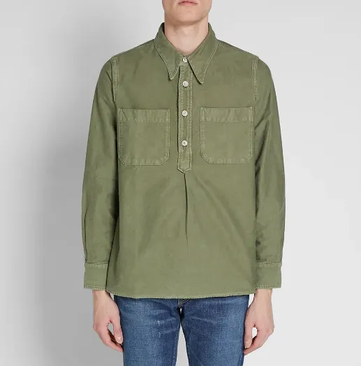 [L] Visvim 18SS ALPHA P.O. SHIRT L/S	OLIVE