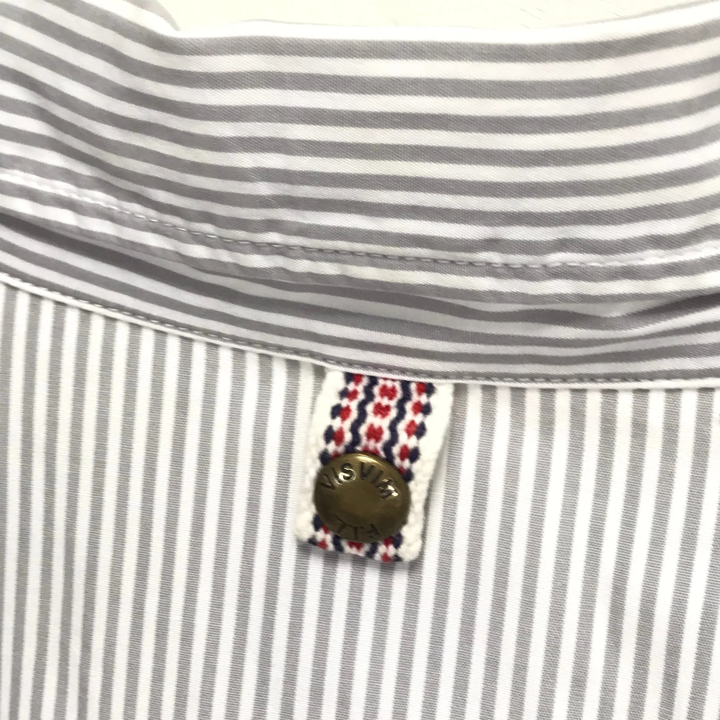 [L] Visvim Ahab L/S Shirt Stripe Grey