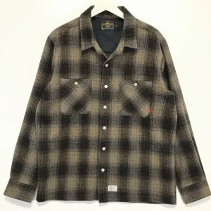 [L] WTaps 07AW Wool Flannel Union L/S Shirt Brown