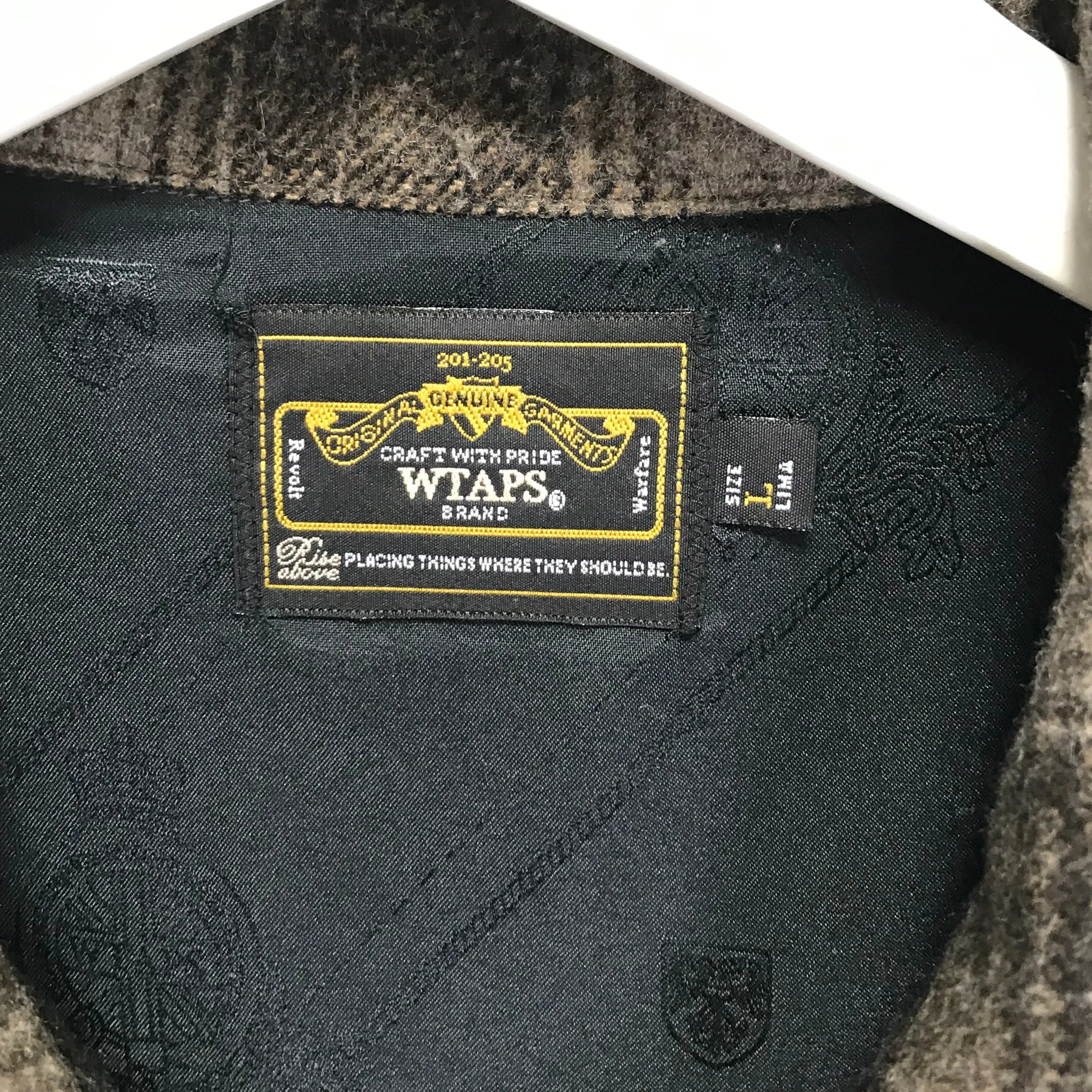 [L] WTaps 07AW Wool Flannel Union L/S Shirt Brown