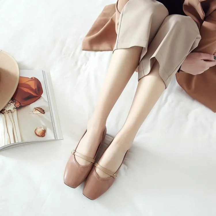 Ladies Shallow Toe Woman's Chunky Heels Pumps