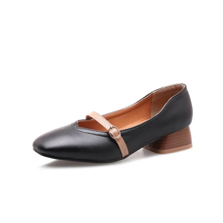 Ladies Shallow Toe Woman's Chunky Heels Pumps