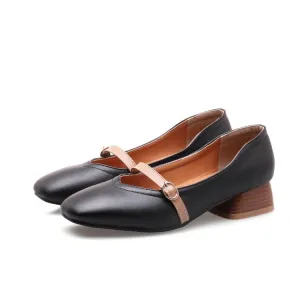 Ladies Shallow Toe Woman's Chunky Heels Pumps