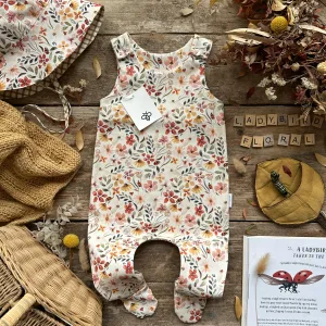 Ladybird Floral Footed Romper | Ready To Post