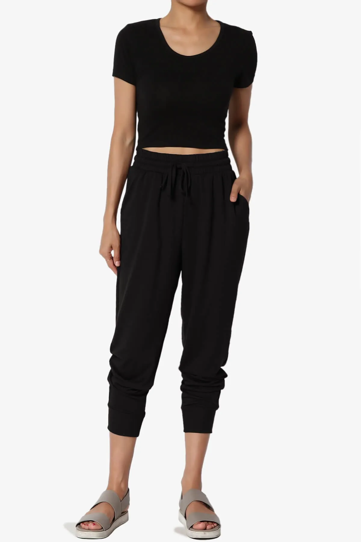 Lanette Drawstring Jersey Jogger Pants PLUS