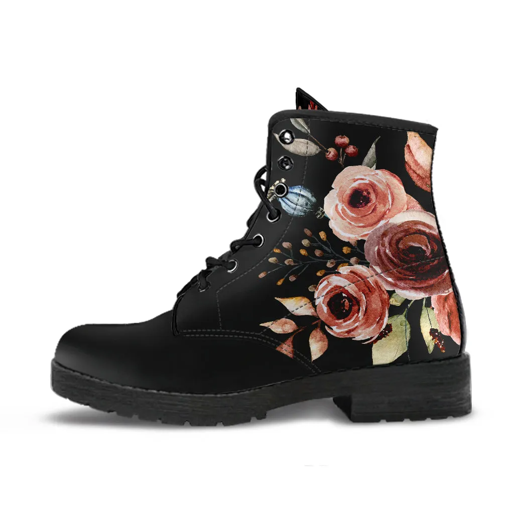Larisa Rust Flowers Ankle Boots