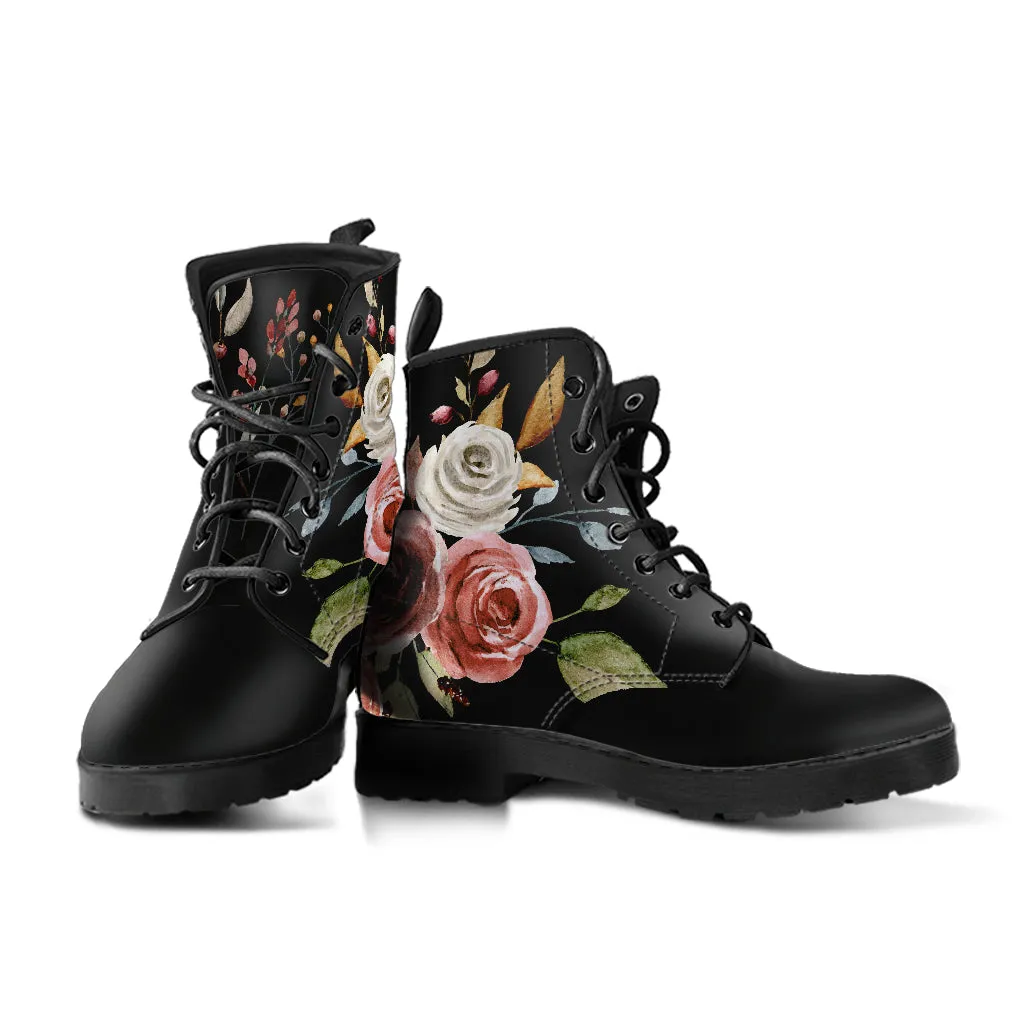 Larisa Rust Flowers Ankle Boots