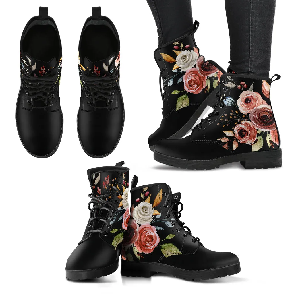 Larisa Rust Flowers Ankle Boots