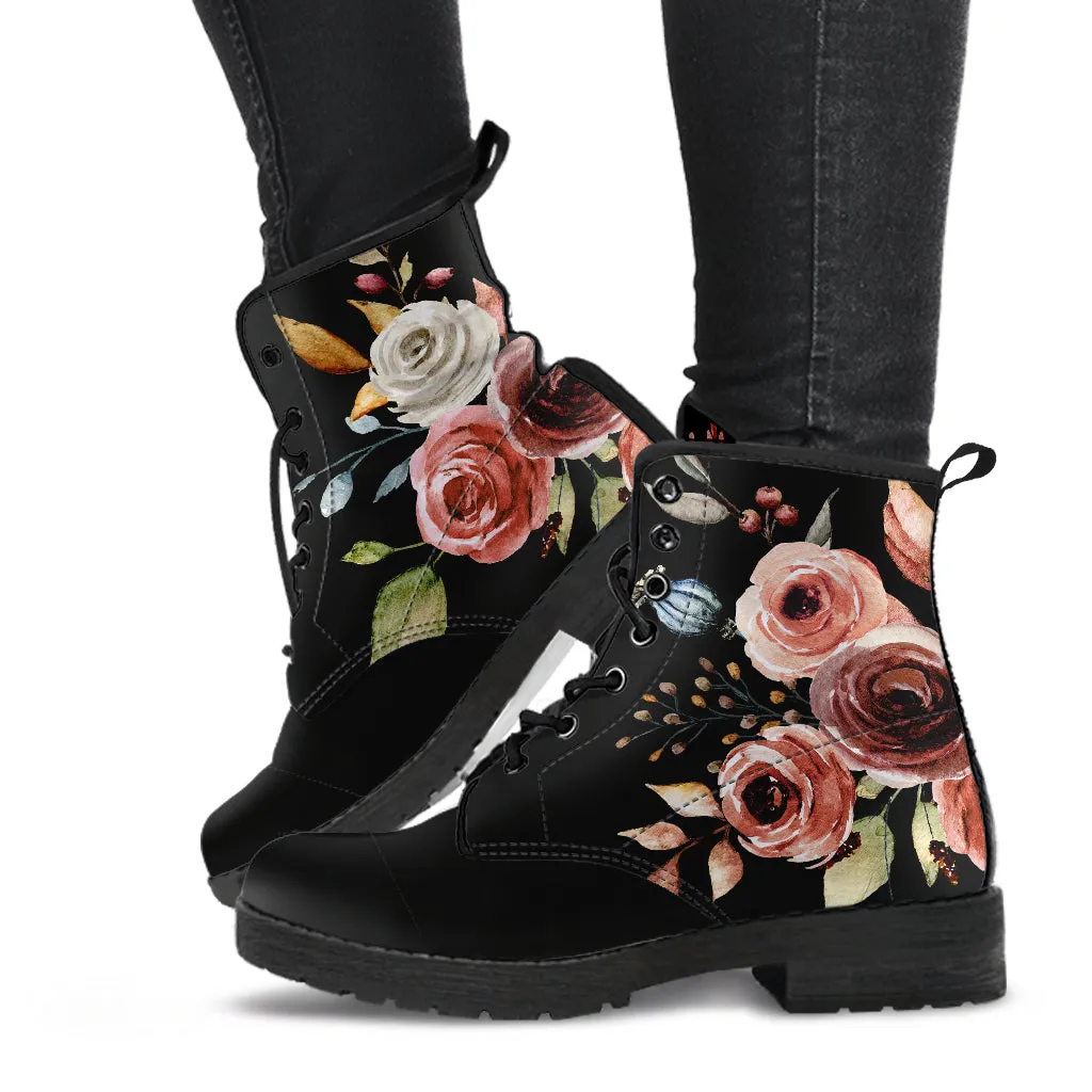 Larisa Rust Flowers Ankle Boots