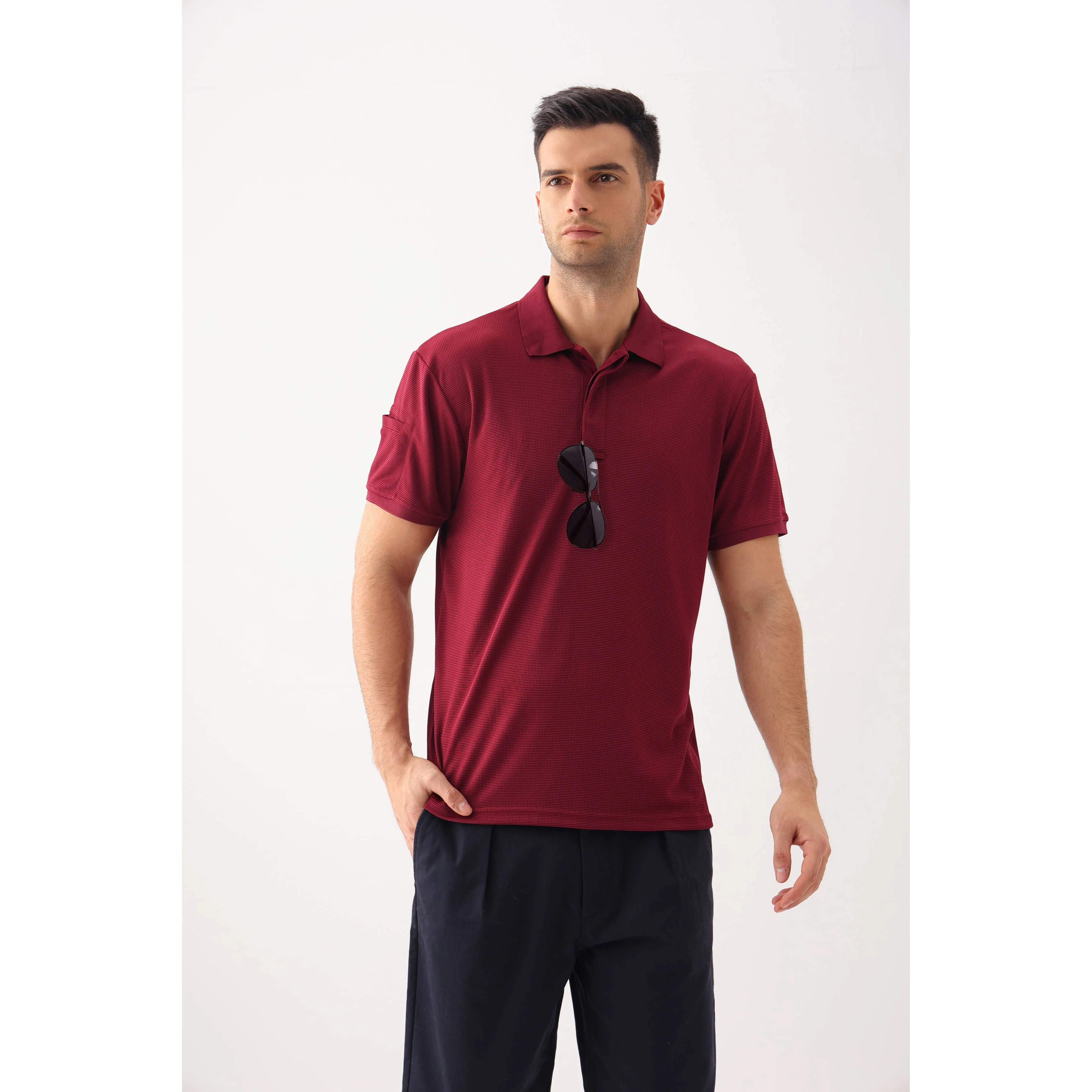LeeHanTon Men's Waffit Series Polo