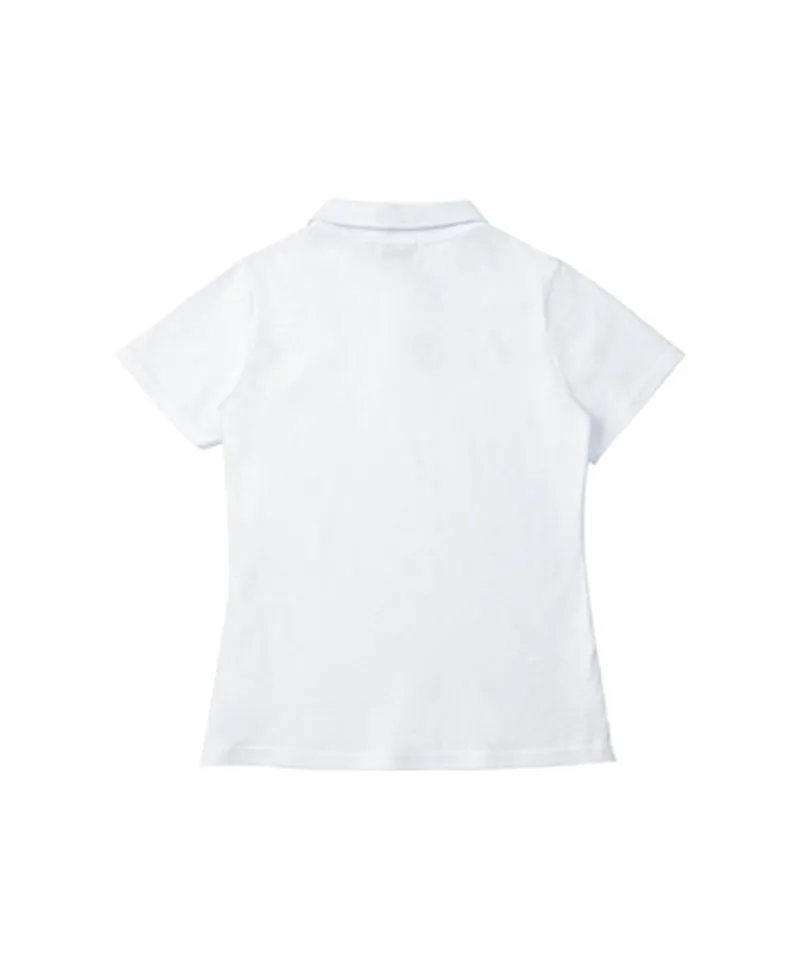 LENUCU Chain Embroidery Pique T-Shirt - White
