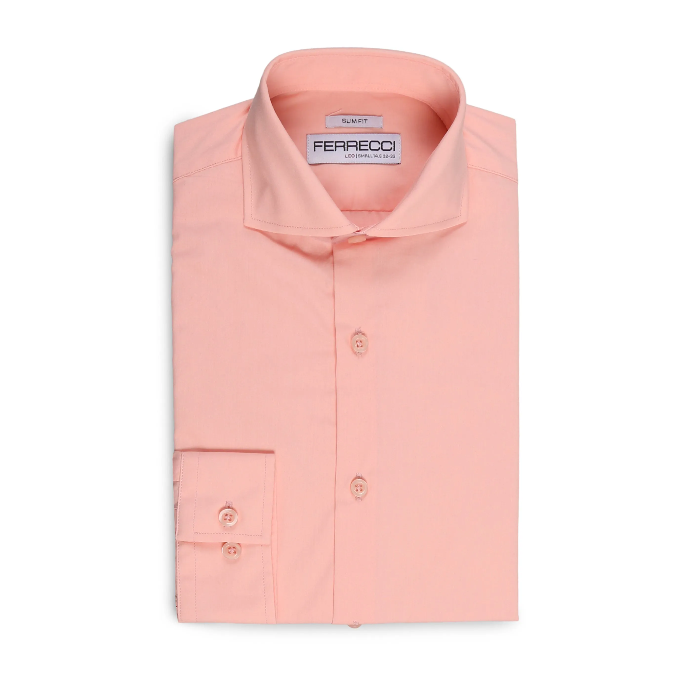 Leo Mens Pink Slim Fit Cotton Dress Shirt