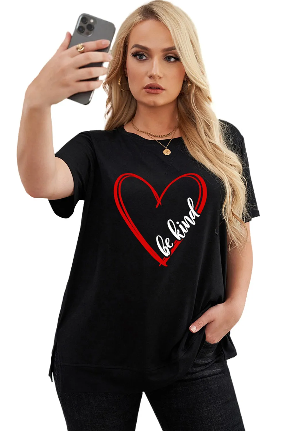 Leopard Lightning Print Crewneck Plus Size T-shirt